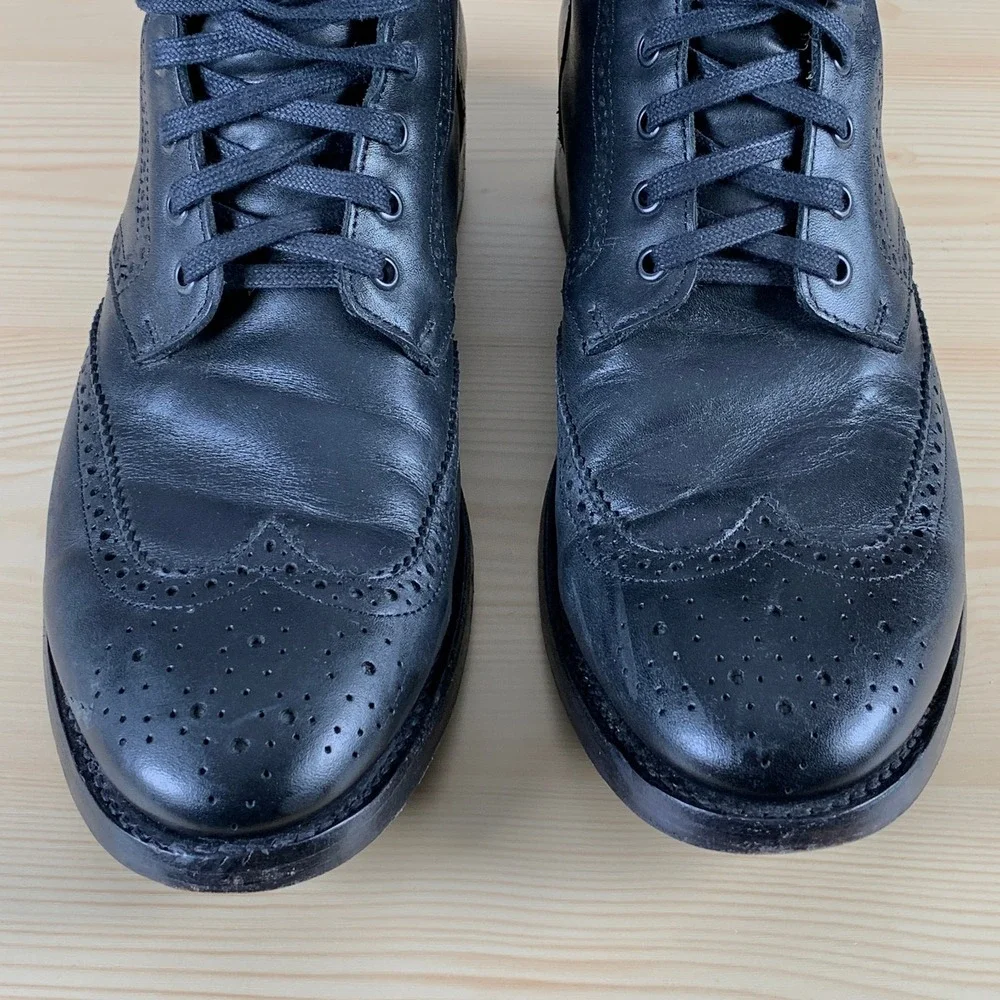 Thursday Boot Co Wingtip Boots Men US 13 Black Lace Up High Brogue